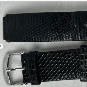 Philip Stein Teslar Black Genuine Lizard Leather Watch Band With Storage Case